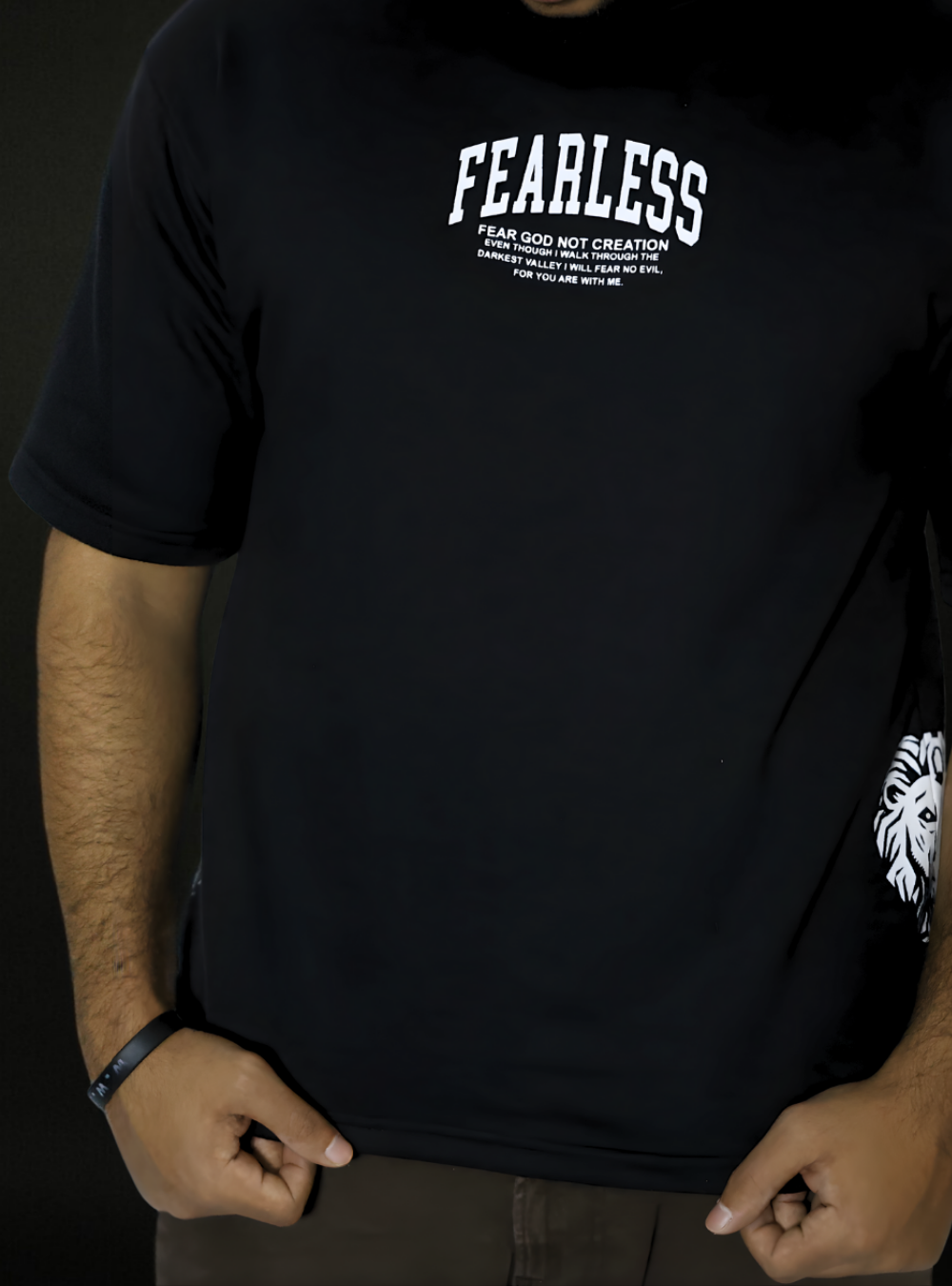 FEAR NO EVIL "PREMIUM" OVERSIZED TEE IN BLACK