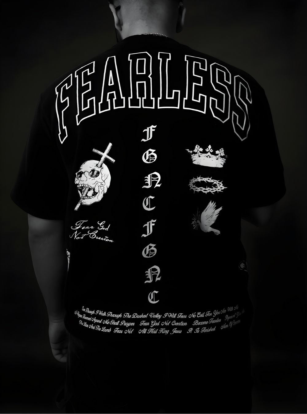 FEAR NO EVIL "PREMIUM" OVERSIZED TEE IN BLACK
