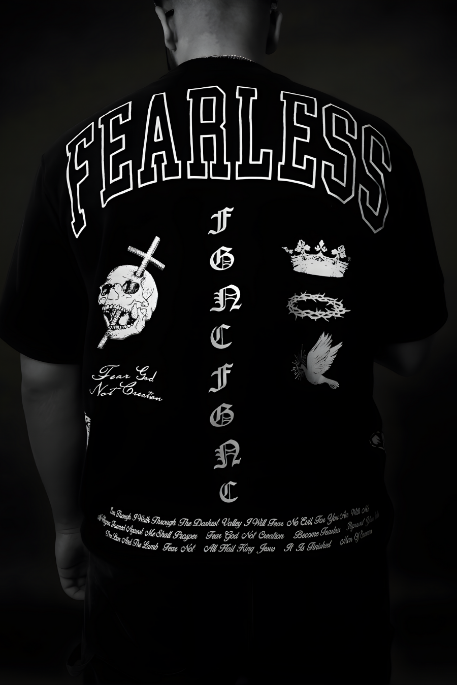 FEAR NO EVIL "PREMIUM" OVERSIZED TEE IN BLACK